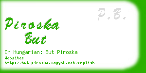 piroska but business card